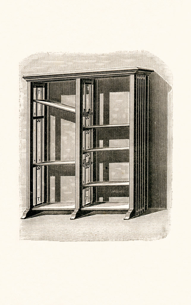Bibliothèque à supports à coulisses (système Galante).